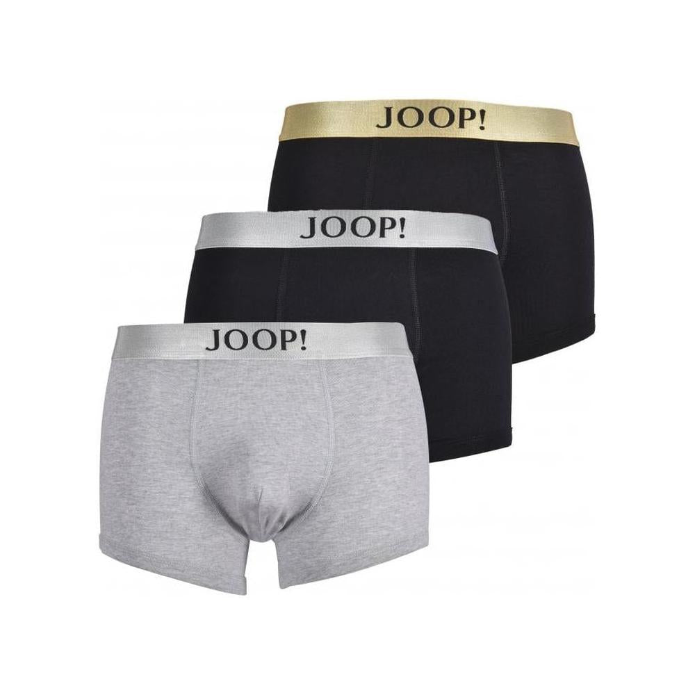3-Pack Gold & Silver Waistband Boxer Trunks Gift Set, Black/grey-Joop!-UNDERU