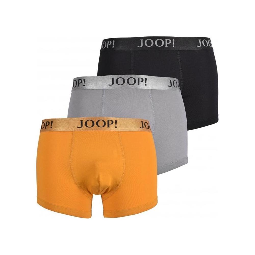 3-Pack Stretch Cotton Boxer Trunks, Gold/Grey/Black-Joop!-UNDERU