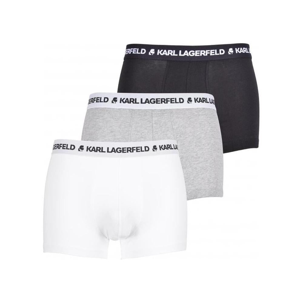3-Pack Logo Boxer Trunks, Black/White/Grey-Karl Lagerfeld-UNDERU