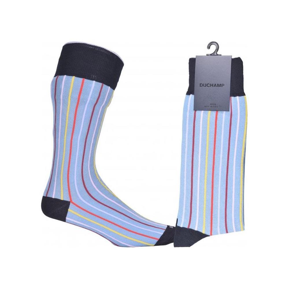 Duchamp-Vertical Stripe Bamboo Socks, Soft Blue-UNDERU