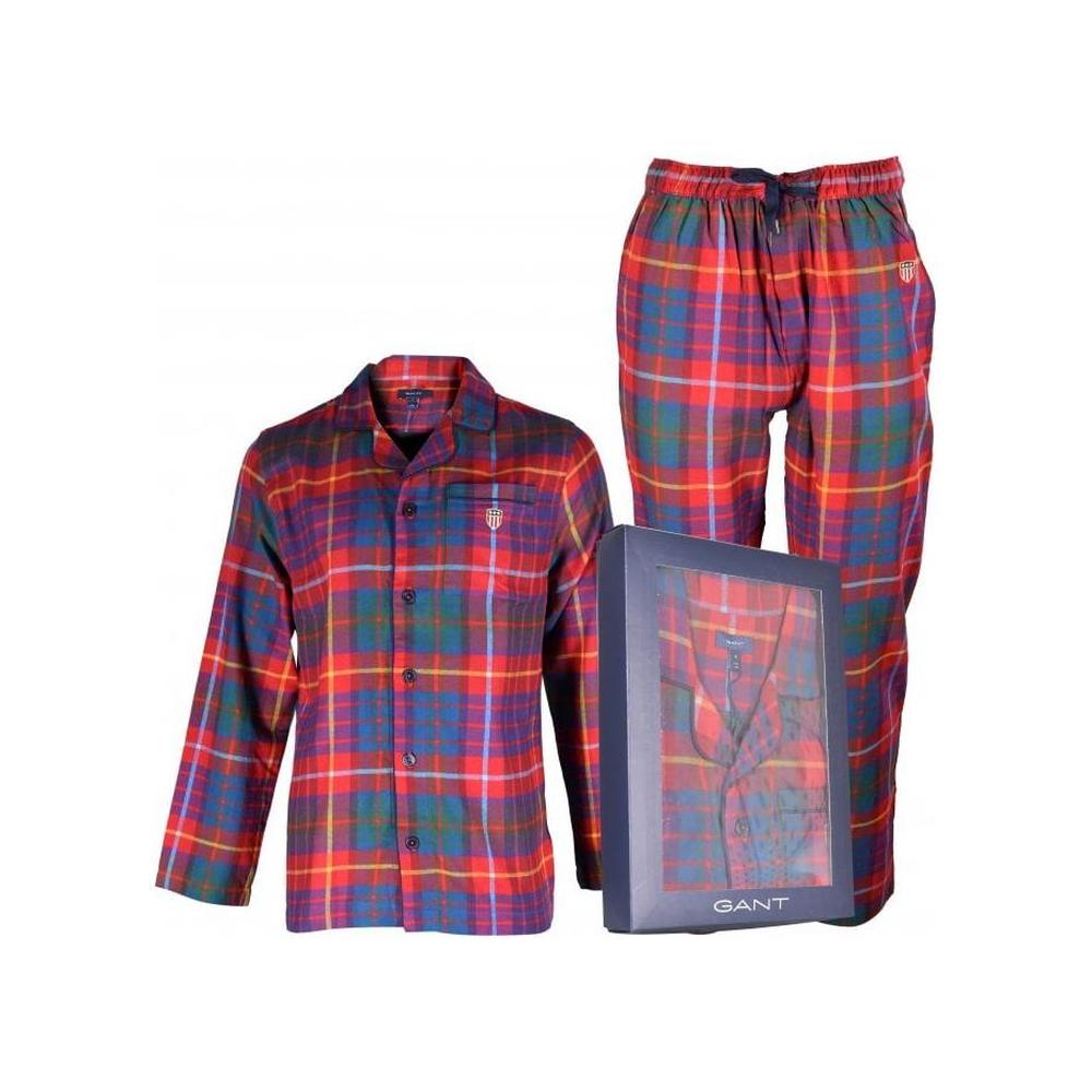 GANT-Flannel Tartan Pyjama Gift Set, Ruby Red-UNDERU