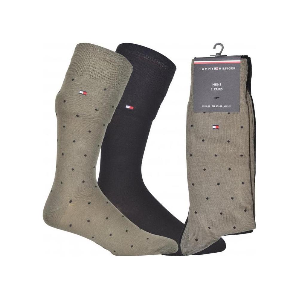 2-Pack Dots Pattern Socks, Black/Khaki-Tommy Hilfiger-UNDERU