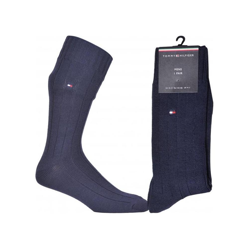 Merino Wool Ribbed Boot Socks, Navy-Tommy Hilfiger-UNDERU