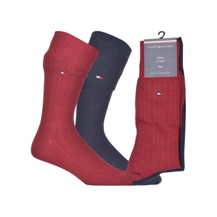 2-Pack Fancy Ribbed Socks, Navy/Rouge-Tommy Hilfiger-UNDERU