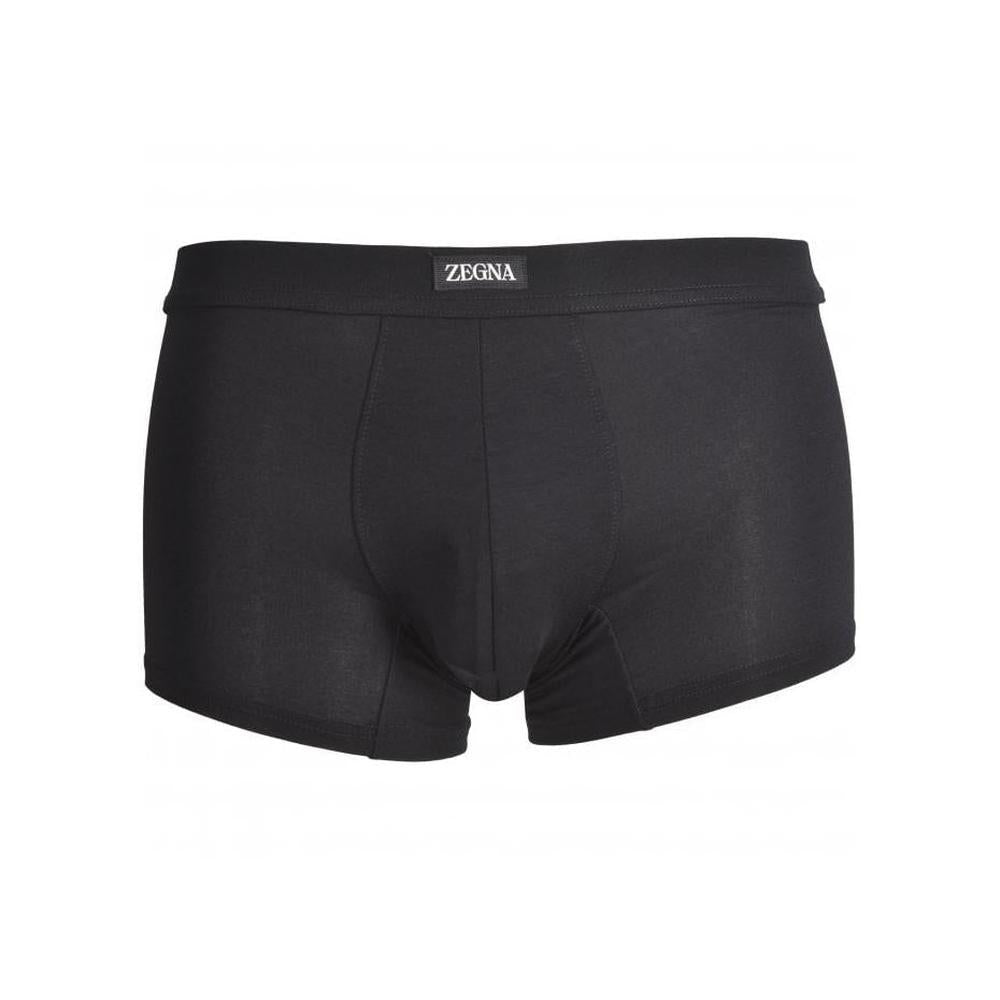 Zegna Men's Micromodal Stretch Boxer Trunk, Black
