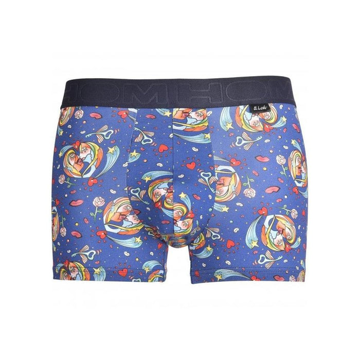 HOM-Big Bisous Print Boxer Trunk, Blue-UNDERU