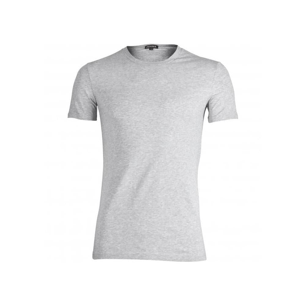 Stretch Cotton Crew-Neck T-Shirt, Grey Melange-Ermenegildo Zegna-UNDERU
