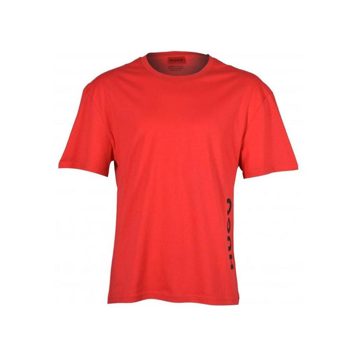 Side Logo Relaxed-Fit Beach T-Shirt, Red-HUGO-UNDERU