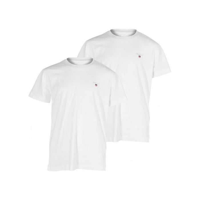 GANT-2-Pack Shield Logo Boys Crew-Neck T-Shirts, White-UNDERU