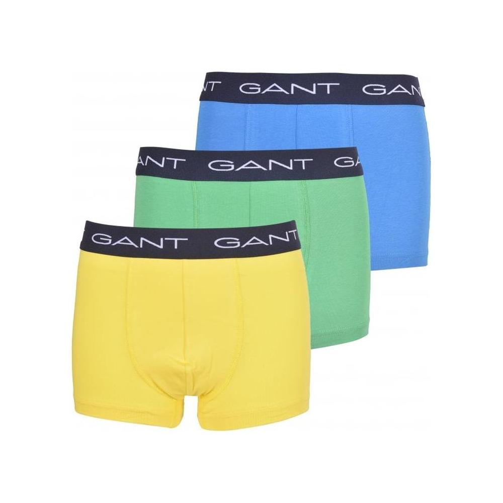 GANT-3-Pack Contrast Waistband Boys Boxer Trunks, Green/Yellow/Blue-UNDERU