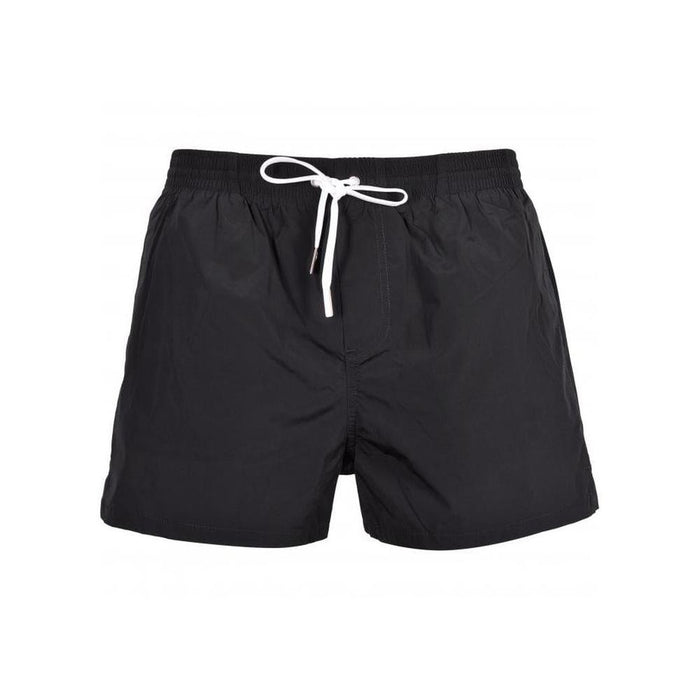 DSquared2-ICON Rear Logo Swim Shorts, Black/white-UNDERU