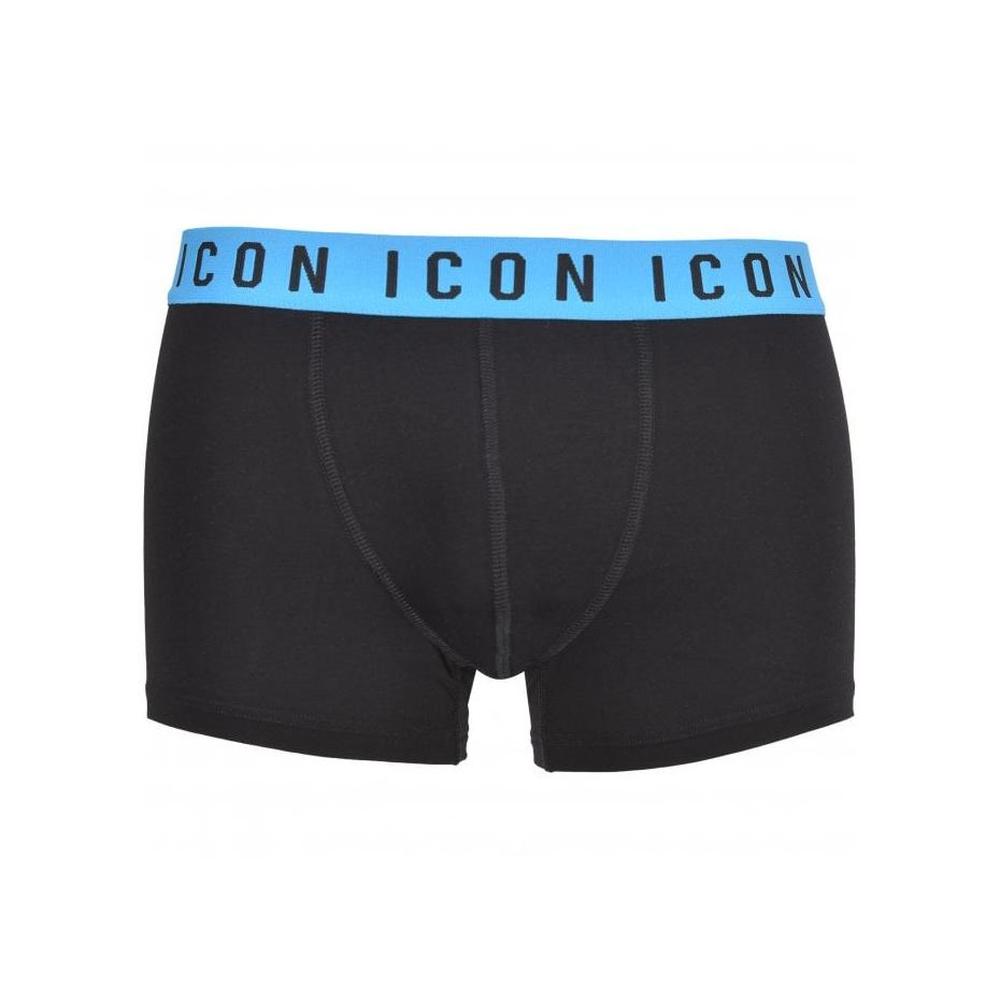 DSquared2-ICON Waistband Boxer Trunk, Black/blue-UNDERU
