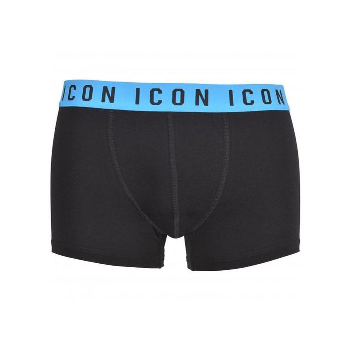 DSquared2-ICON Waistband Boxer Trunk, Black/blue-UNDERU