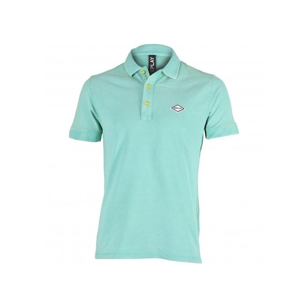 Replay-Pique Polo Shirt, Spearmint Green-UNDERU