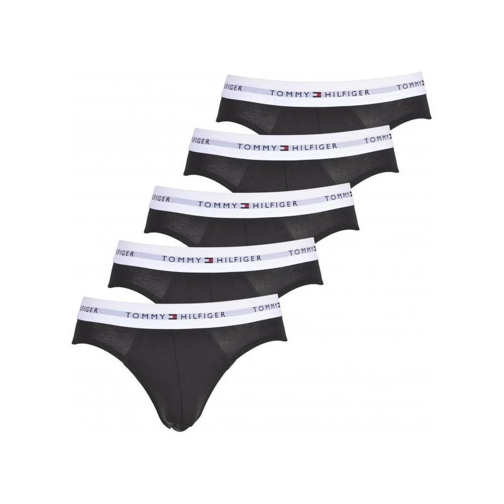 Tommy Hilfiger-5-Pack Signature Cotton Briefs, Black-UNDERU