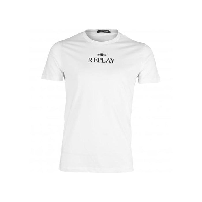 Replay-Logo Print T-Shirt, White-UNDERU