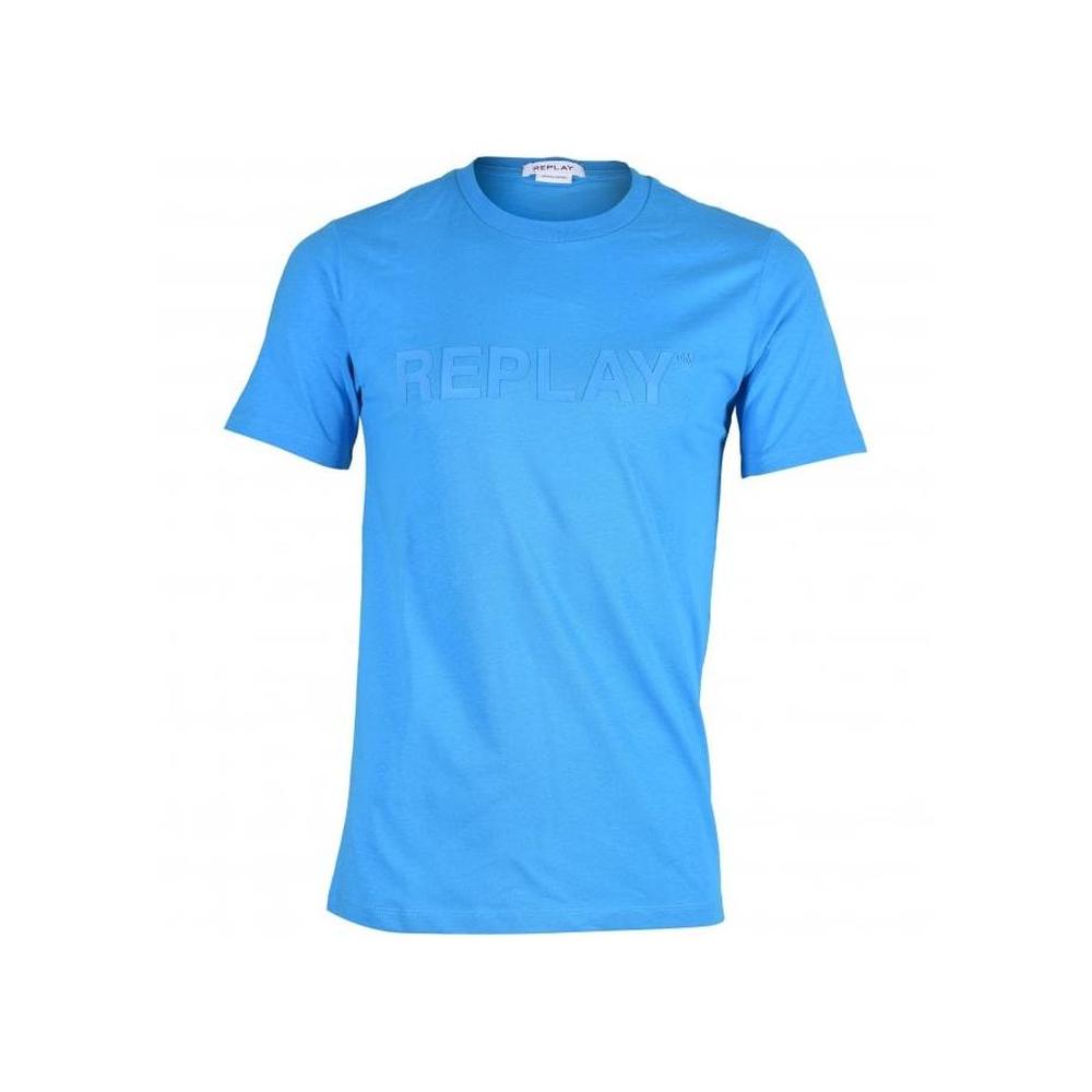 Replay-Appliqued Logo T-Shirt, Summer Blue-UNDERU