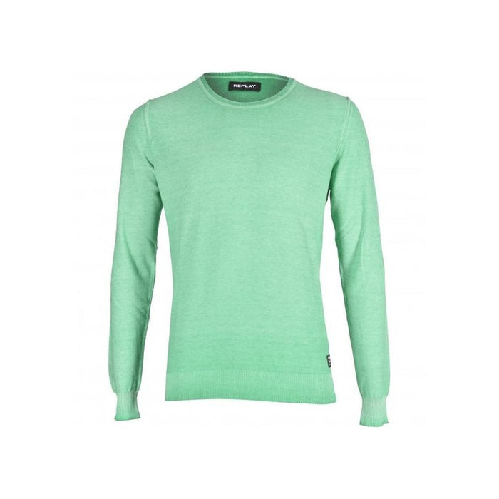 Replay-Lightweight Crew-Neck Sweater, Real Green-UNDERU