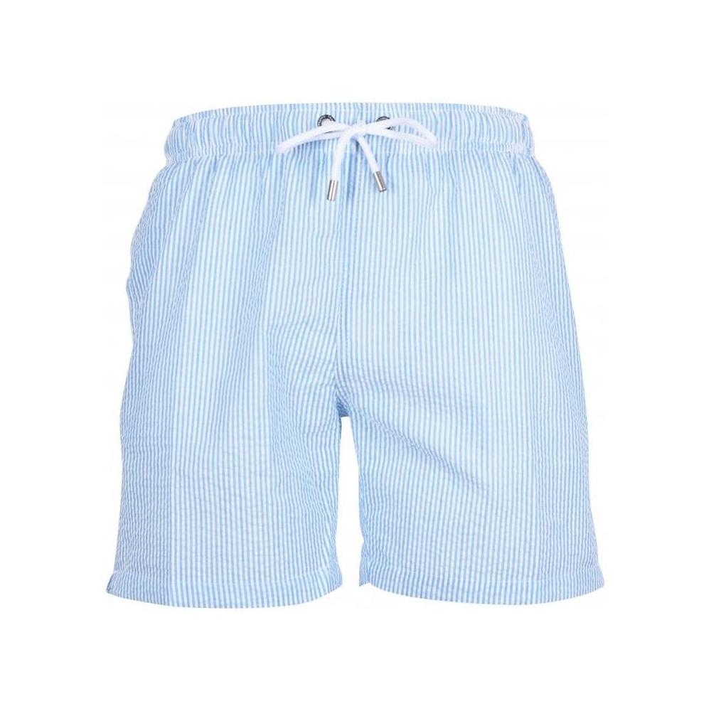 Franks-Seersucker Swim Shorts, Seafoam Blue-UNDERU