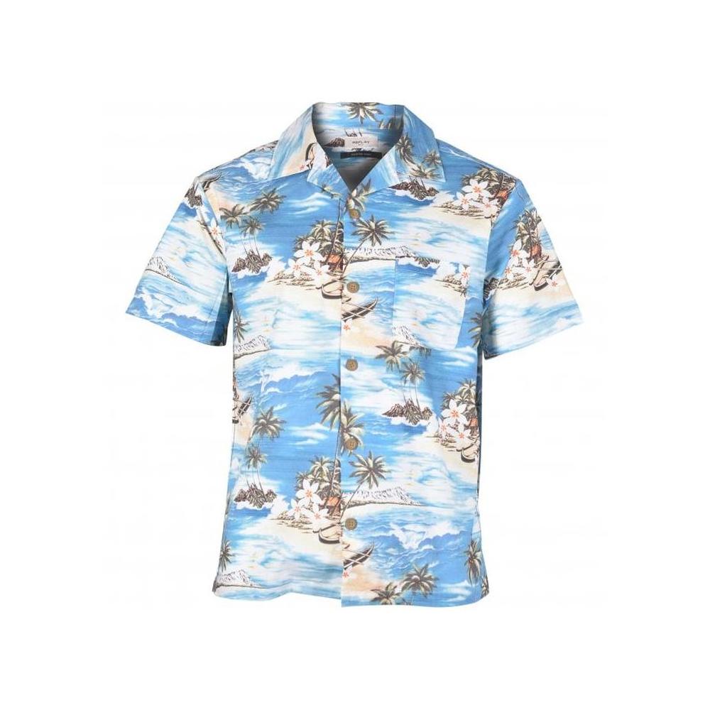 Replay-Hawaiian Landscape Shirt, Blue-UNDERU