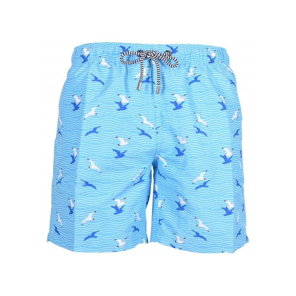 Franks-Seagulls Print Swim Shorts, Salty Blues-UNDERU
