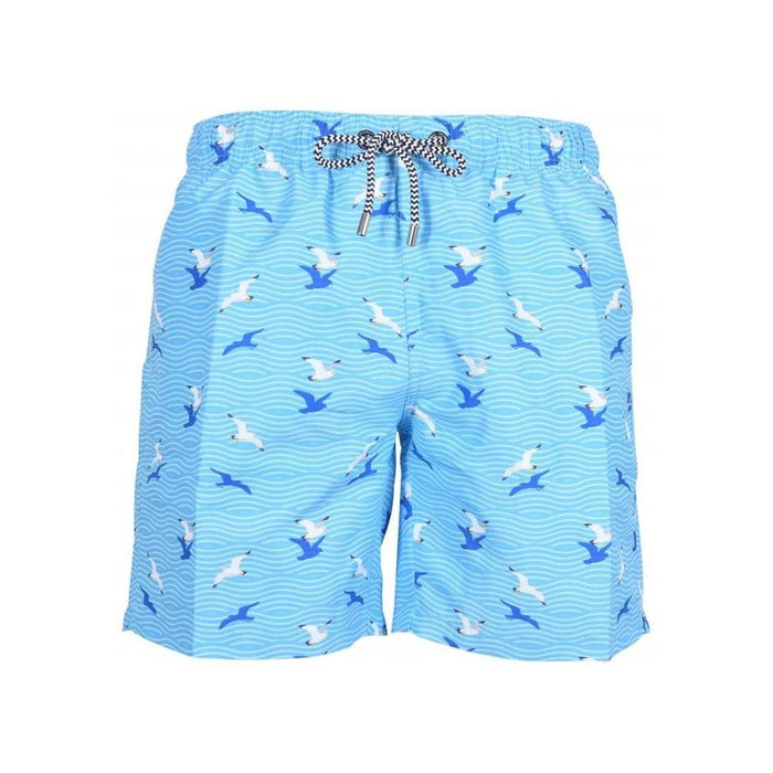 Franks-Seagulls Print Swim Shorts, Salty Blues-UNDERU