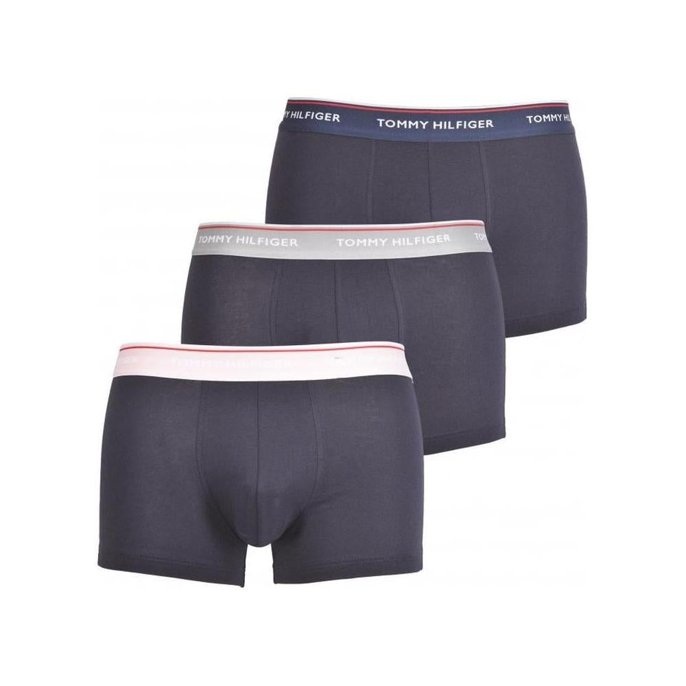 Tommy Hilfiger-3-Pack Cotton Stretch Boxer Trunks, Navy with grey/pink-UNDERU