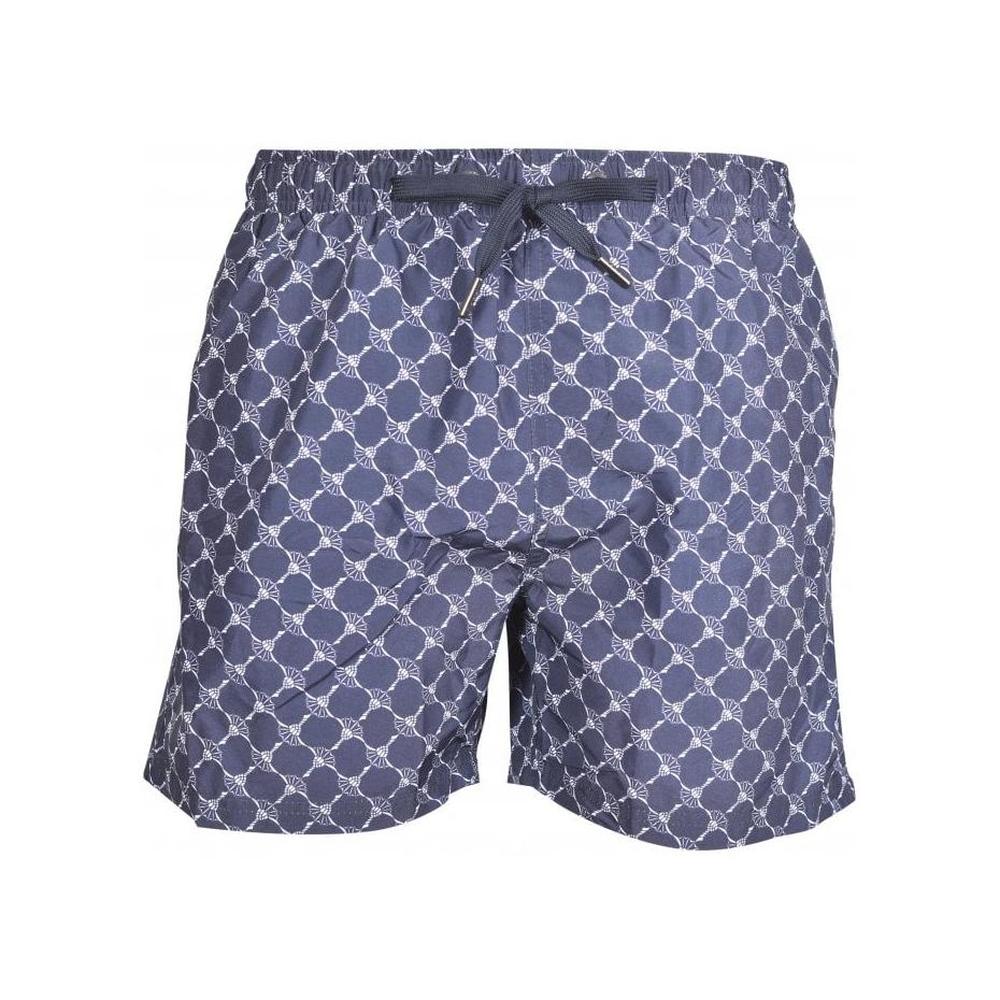 Joop!-Cornflower Print Swim Shorts, Navy-UNDERU