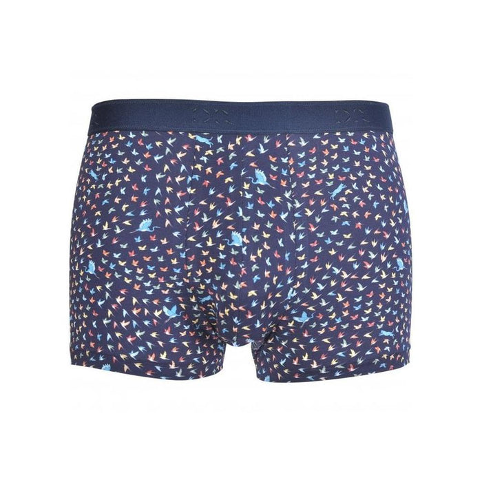 Derek Rose-Jack Pima Cotton Stretch Birds Boxer Trunk, Navy-UNDERU