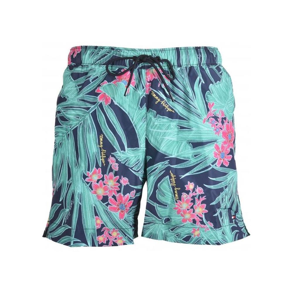 Tommy Hilfiger-Tropical Swim Shorts, Turquoise/navy-UNDERU