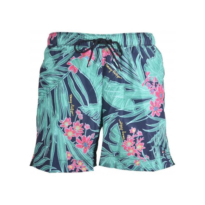 Tommy Hilfiger-Tropical Swim Shorts, Turquoise/navy-UNDERU