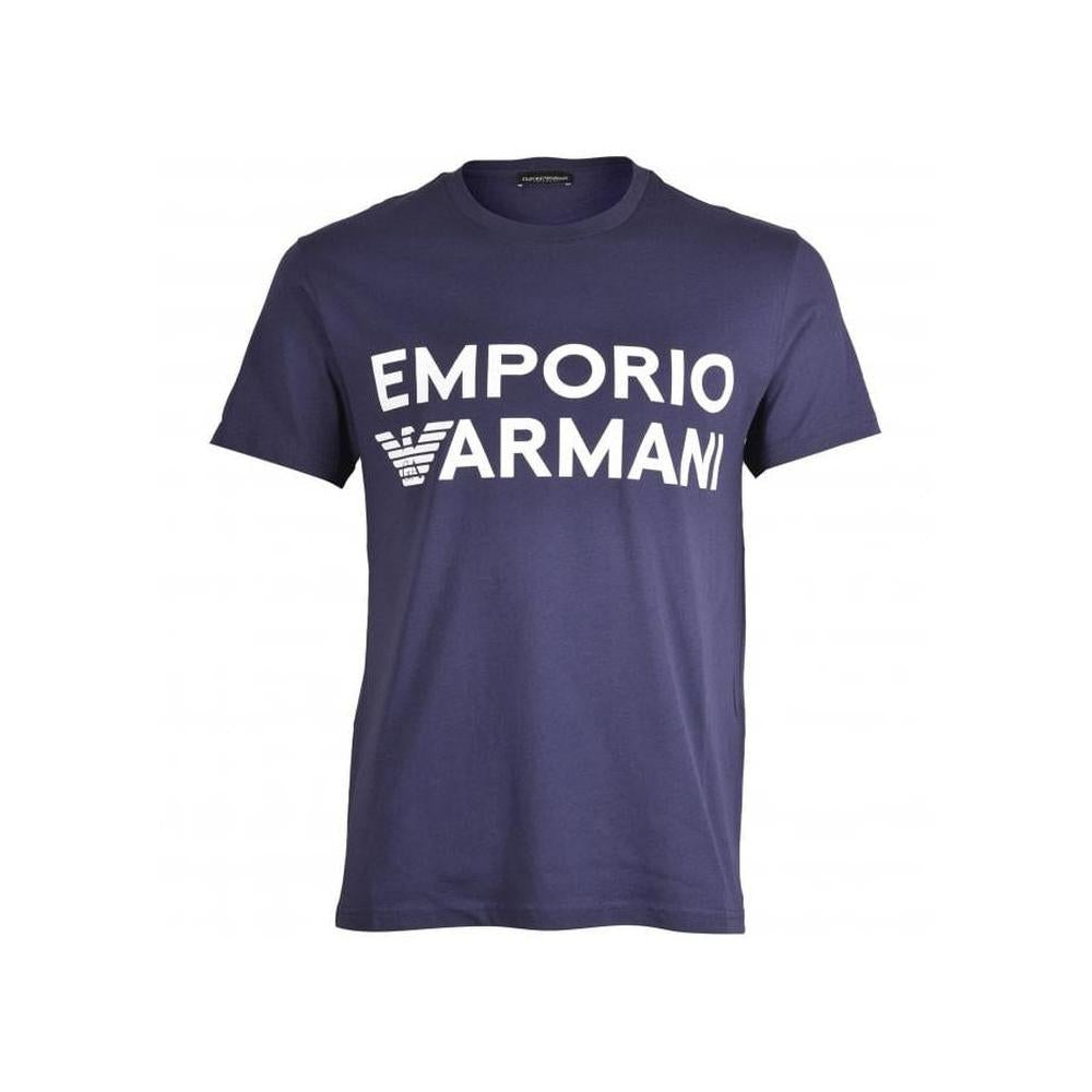 Emporio Armani-Bold Logo Crew Neck T-Shirt, Navy-UNDERU