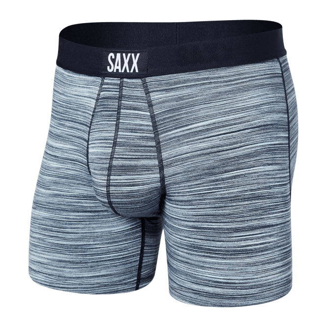 Saxx Vibe Spacedye Stripes Boxer Brief, Heather Blue