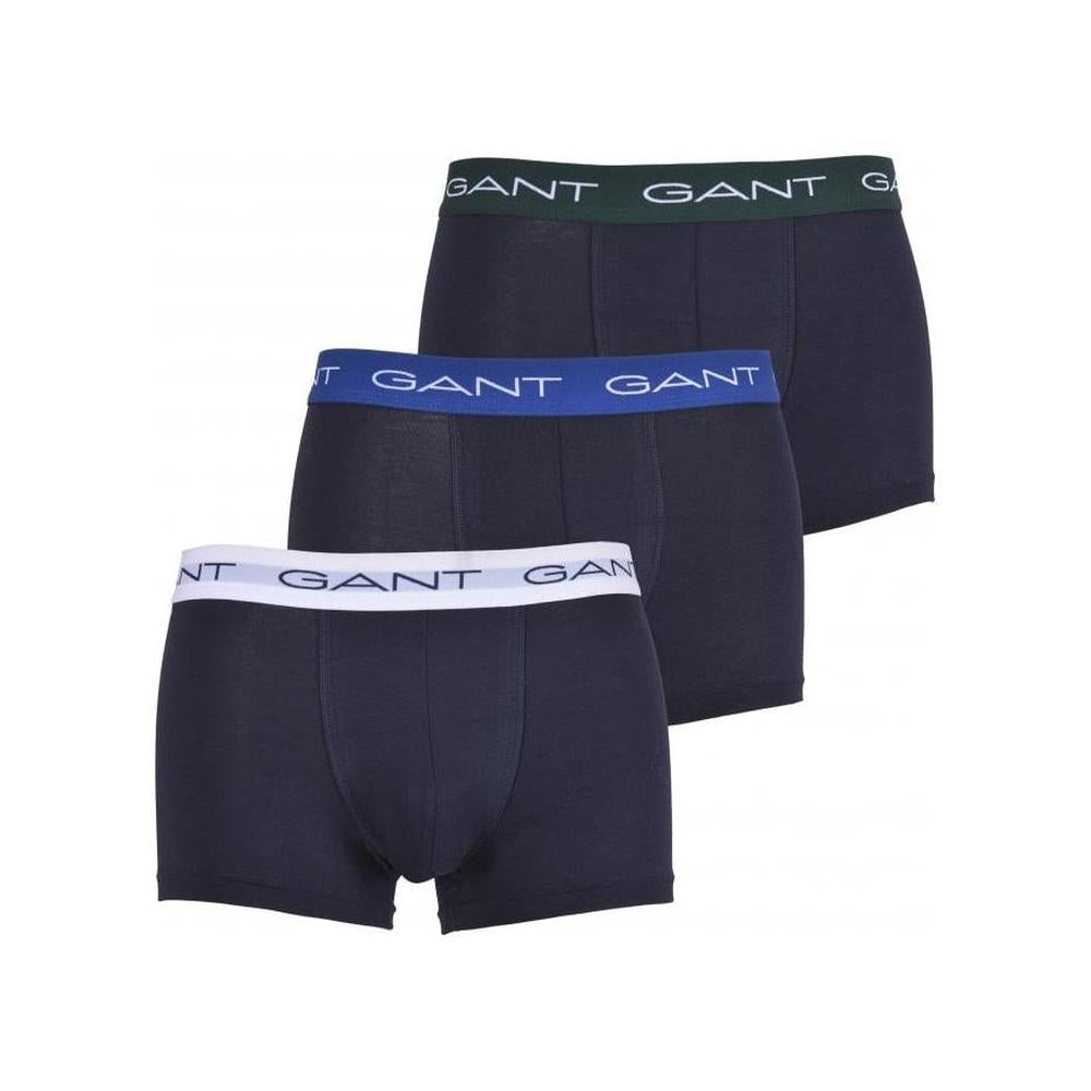 GANT-3-Pack Coloured Waistband Boxer Trunks, Navy-UNDERU