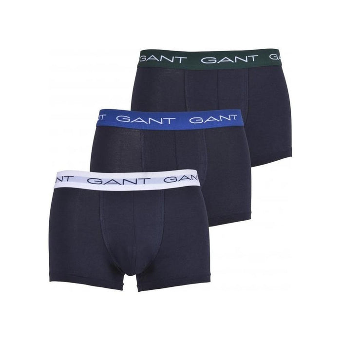 GANT-3-Pack Coloured Waistband Boxer Trunks, Navy-UNDERU
