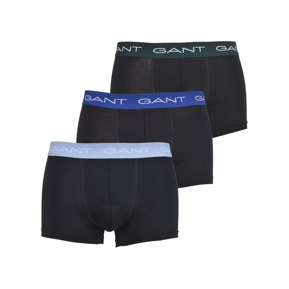 GANT-3-Pack Coloured Waistband Boxer Trunks, Black-UNDERU
