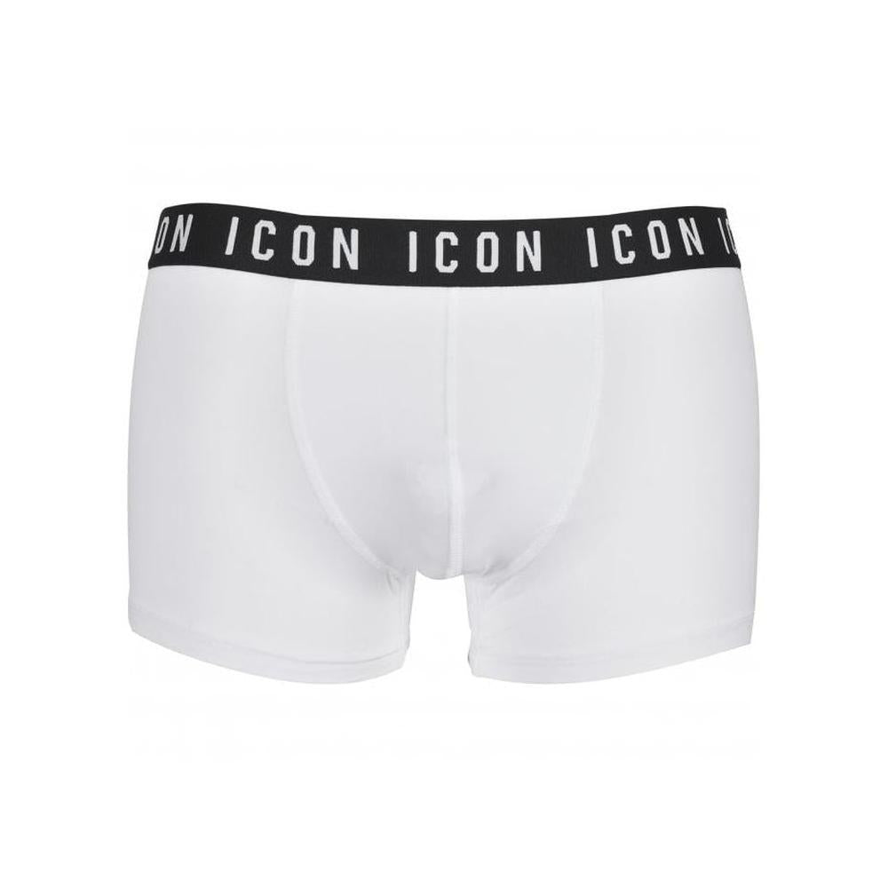 DSquared2-ICON Waistband Boxer Trunk, White/black-UNDERU