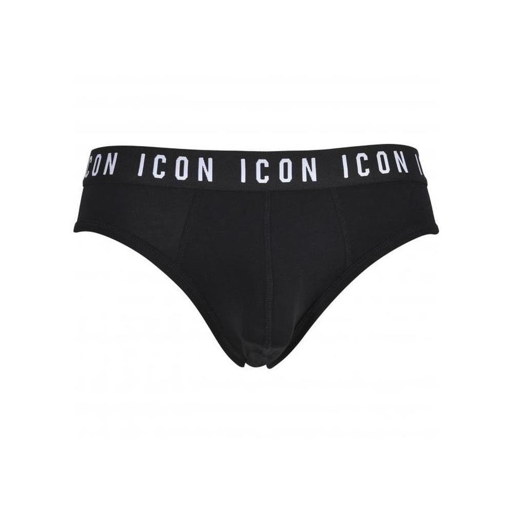 DSquared2-ICON Waistband Brief, Black/white-UNDERU