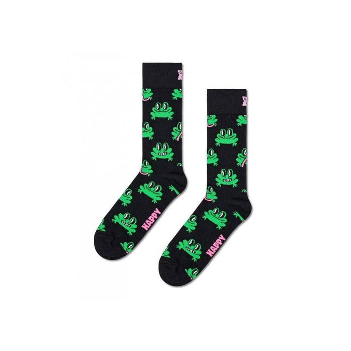 Happy Socks-Frog Socks, Black/green-UNDERU