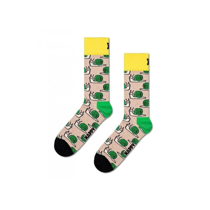 Happy Socks-Snail Socks, Beige/green-UNDERU