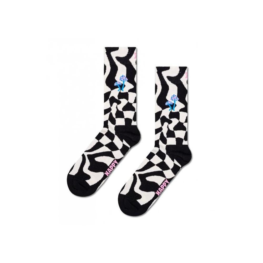 Happy Socks-Distorted Check Socks, Black/white-UNDERU