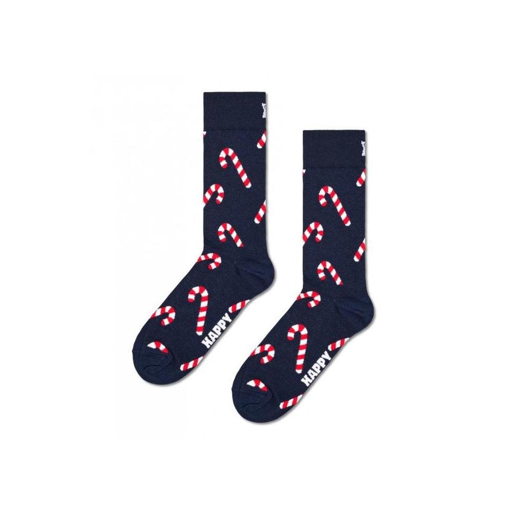 Happy Socks-Candy Cane Socks, Navy-UNDERU