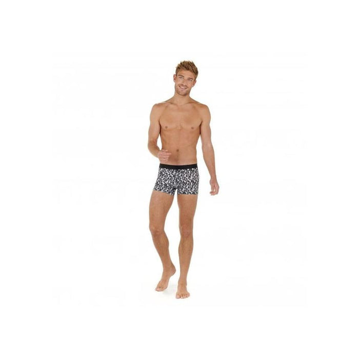 HOM-Chess 3D Effect Print Boxer Trunk, Black-UNDERU