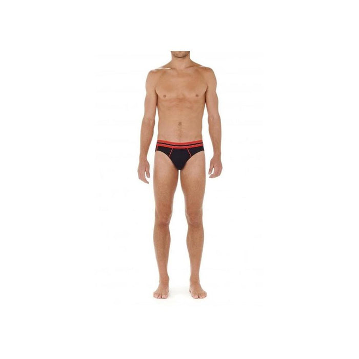 HOM-Run Sports Contrast Micro Brief, Black/red-UNDERU