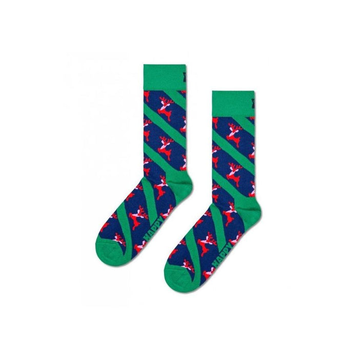 Happy Socks-Reindeer Socks, Green/navy-UNDERU