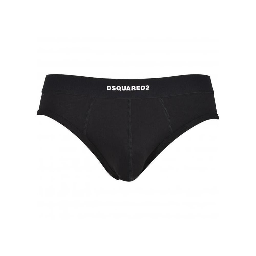 DSquared2-Logo Waistband Brief, Black-UNDERU