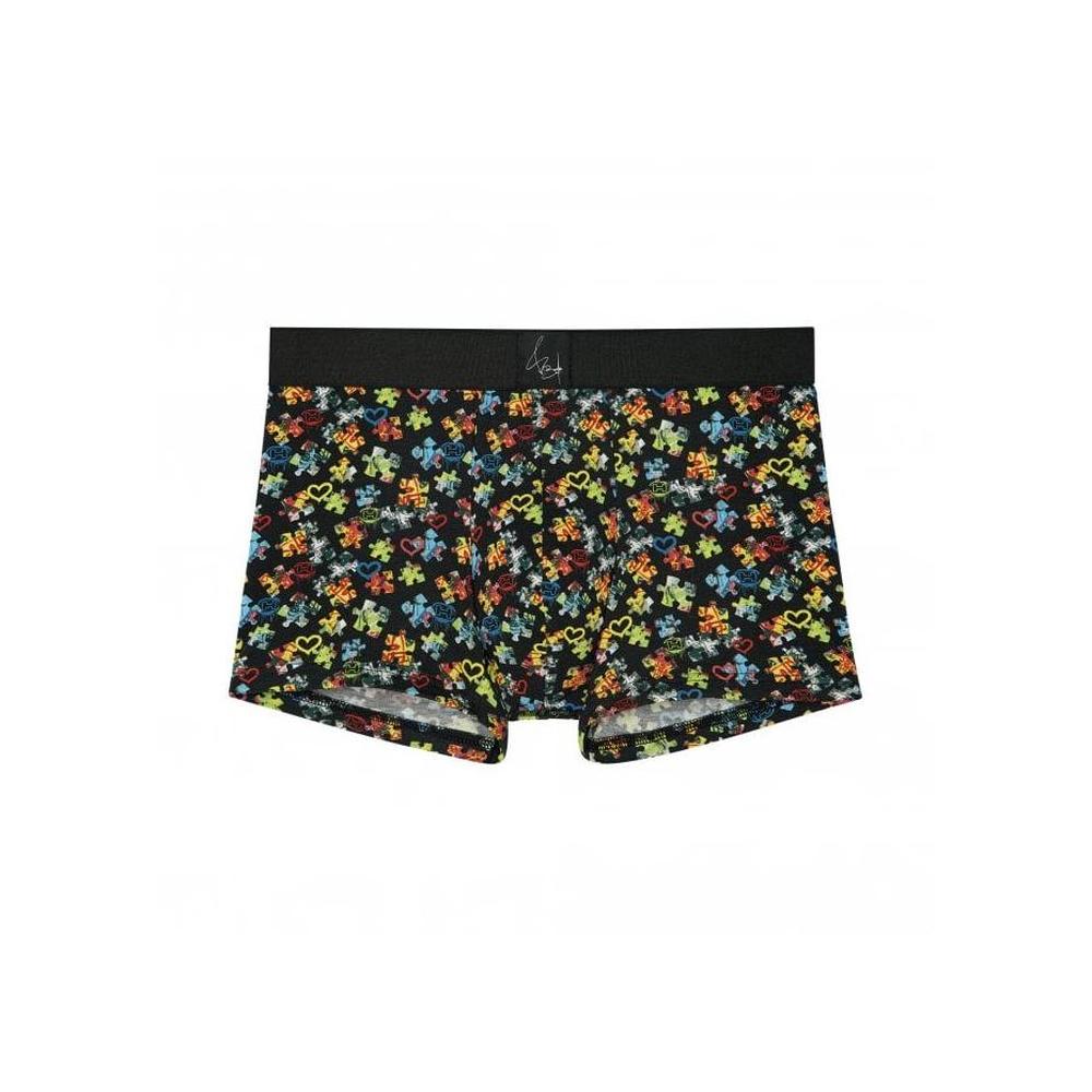 HOM-Vincent Bardou Puzzed Love Boxer Trunk, Black/multi-UNDERU