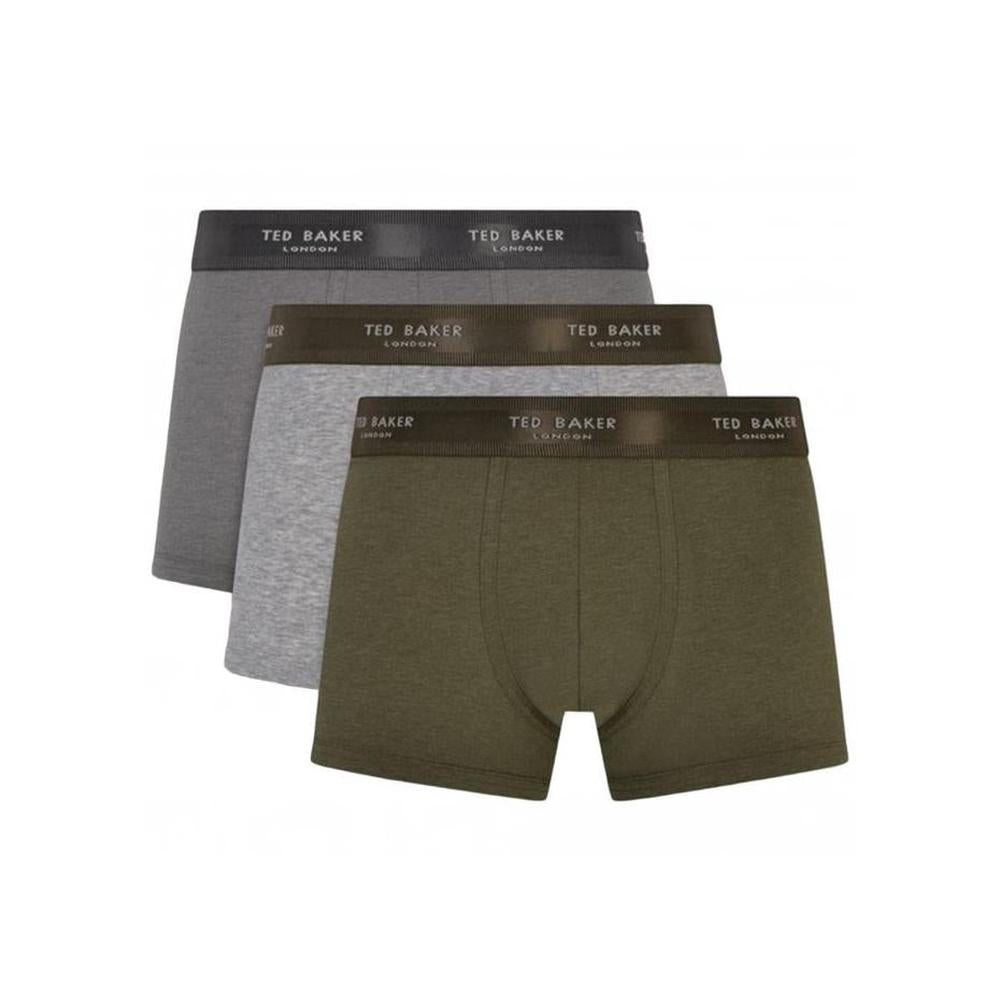 Ted Baker-3-Pack Cotton Stretch Boxer Trunks, Grey/Khaki-UNDERU